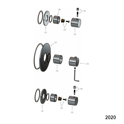 Hotbath Buddy B007EXT afbouwdelen voor inbouw thermostaat met 2 stopkranen chroom (2020)