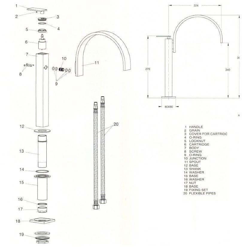 Lavanto Select Milky White design keukenmengkraan chroom/wit