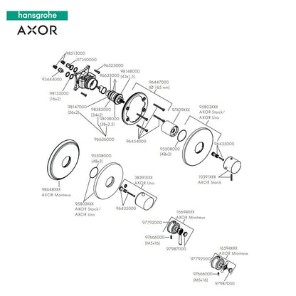 Hansgrohe AXOR Uno Thermostaat HighFlow voor inbouwmontage RVS optic