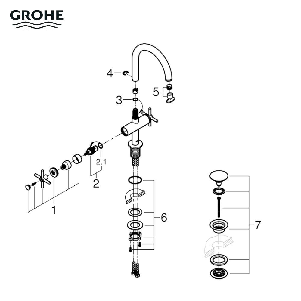 Grohe Atrio New hoge wastafelkraan met waste geborsteld Hard graphite