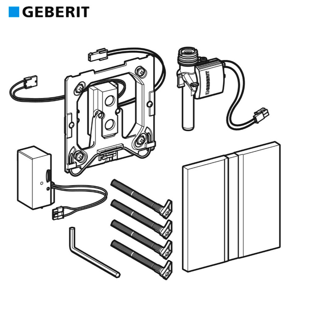 Geberit Type 50 bediening van urinoirspoeling met elektronische bediening met spoelactivering, netvoeding, bedieningsplaat, rood goud