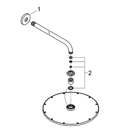 GROHE Rainshower Cosmopolitan 310 hoofddoucheset 31 cm met douchearm 38 cm, Goud - Cool Sunrise