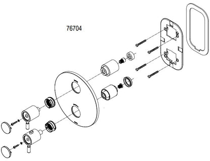 Damixa Silhouet inbouw thermostaat douchekraan inbouw + afbouwdeel met omstel, chroom (productie jaar 2022)