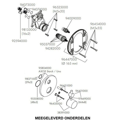 Hansgrohe AXOR UNO Inbouwthermostaat met Stopkraan – 1-functie Geborsteld Zwart Chroom