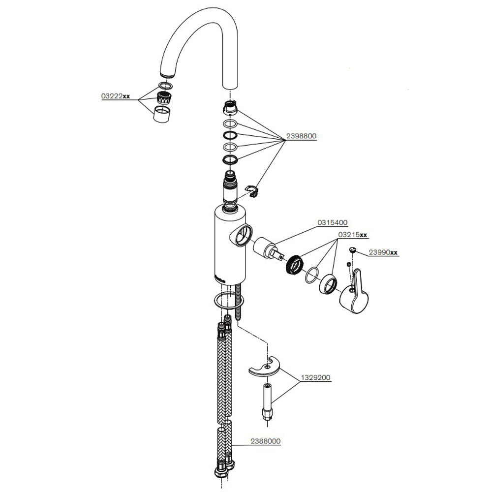 Damixa Silhouet wastafelmengkraan chroom