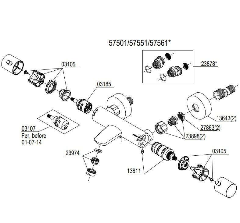 Damixa Merkur Thermixa 100 thermostatische bad/douchemengkraan, chroom