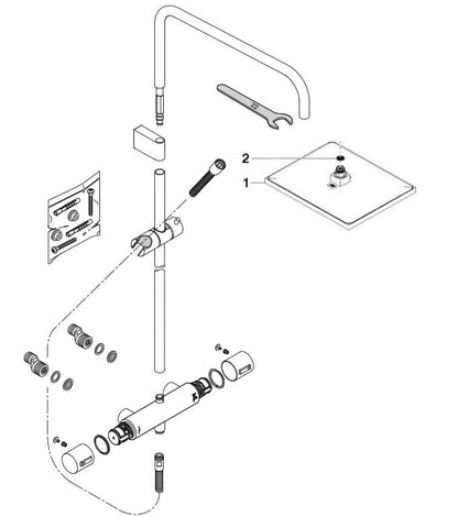Dornbracht Symetrics Showerpipe, douchekolom met thermostaatkraan zonder handdouche - Geborsteld brons