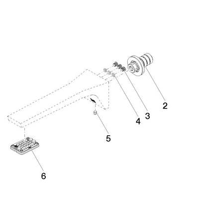 Dornbracht CL.1 wanduitloop sprong 200 mm, geborsteld platina mat
