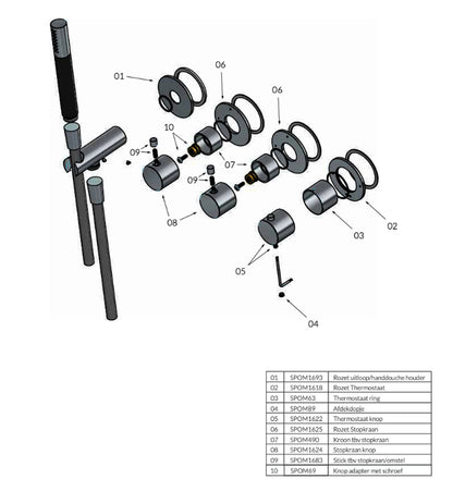 Hotbath Cobber afbouwdeel voor inbouwthermostaat met 2 stopkranen geborsteld messing PVD CB7071EXT