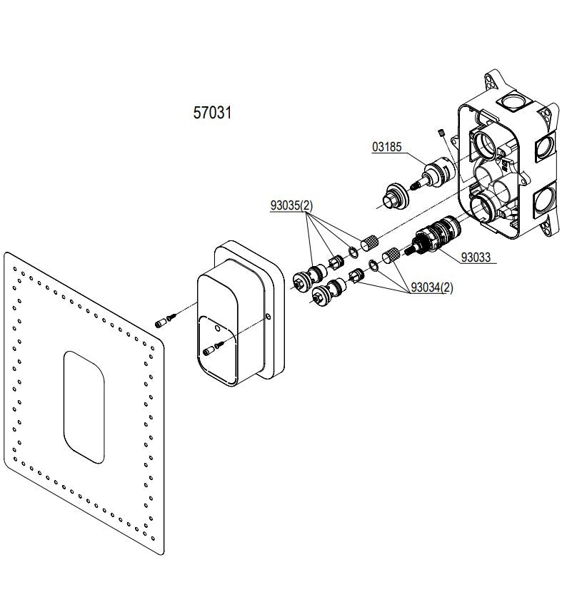 Damixa Silhouet inbouw thermostaat douchekraan inbouw + afbouwdeel met omstel, chroom (productie jaar 2022)