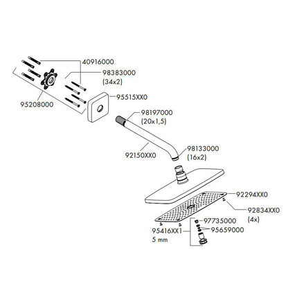 Hansgrohe Raindance Hoofddouche 240 1jet EcoSmart met douchearm, chroom