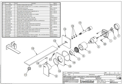 Treemme Ran design 2-gats inbouw wandmengkraan, chroom