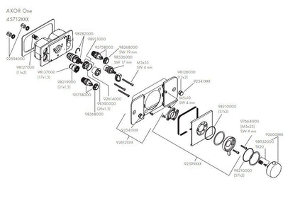 Hansgrohe AXOR One thermostaat afbouwdeel 2 functie, chroom