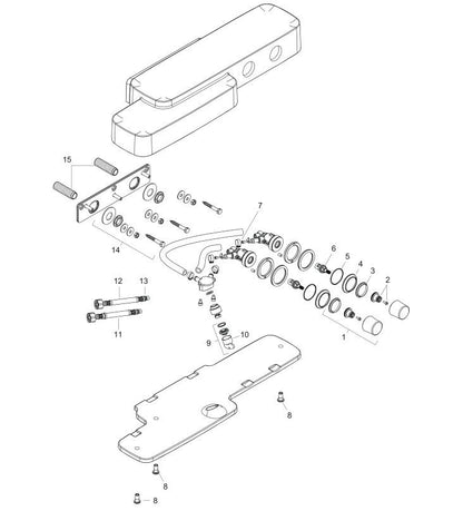 Hansgrohe Axor Bouroullec opbouw wastafelkraan + planchet wit-chroom