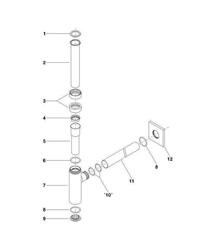 Dornbracht MEM design bekersifon met rozet 1 1/4", chroom