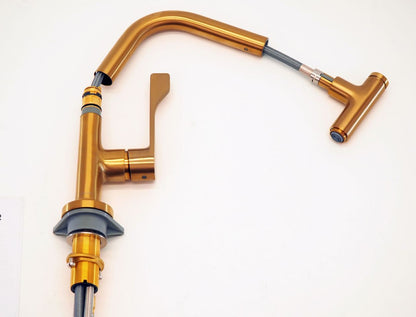 Hansgrohe Axor Citterio ééngreeps keukenmengkraan 230 met uittrekbare uitloop (Brushed Optic Gold)