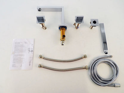 Steinberg vierkant design 4-gats badmengkraan Chroom 