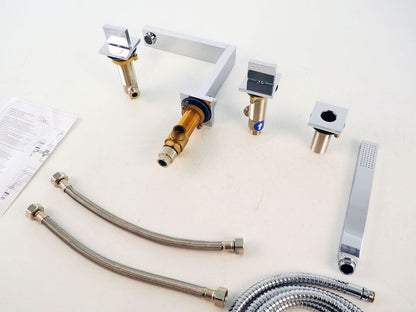 Steinberg vierkant design 4-gats badmengkraan Chroom 