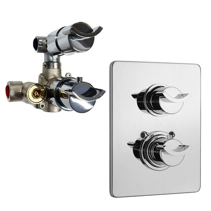 Paini Morgana Italiaanse design inbouw thermostaatkraan met 2 weg omstel, chroom