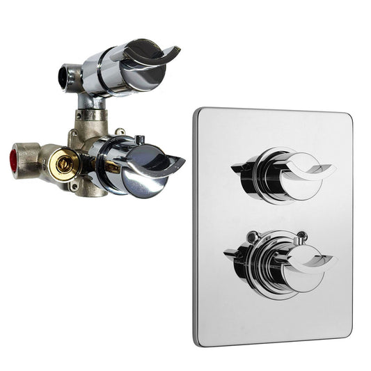 Paini Morgana Italiaanse design inbouw thermostaatkraan met 2 weg omstel, chroom