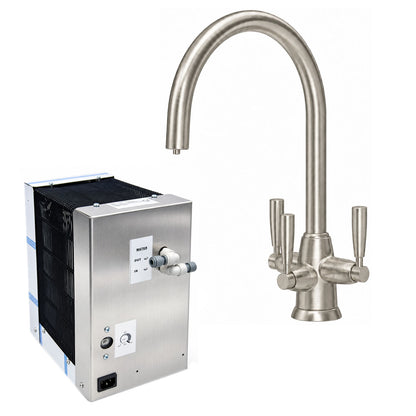 Perrin & Rowe Metris Triflow keukenkraan met waterfilter en reservoir – geborsteld nikkel