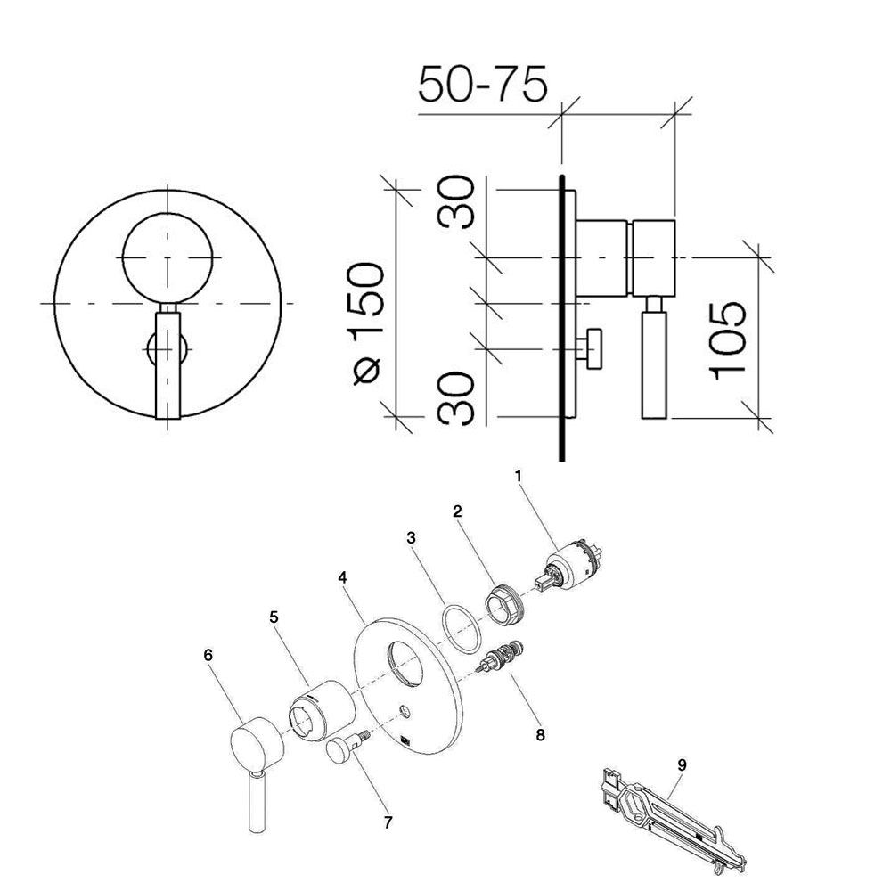 Dornbracht Generic / Meta.02 inbouw doucheset badkraan met handdouche en hoofddouche, chroom