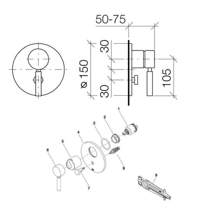 Dornbracht Generic / Meta.02 inbouw doucheset badkraan met handdouche en hoofddouche, chroom