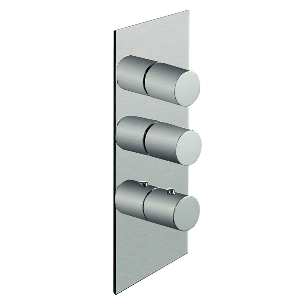 Plieger Napoli douchekraan inbouw thermostatisch afbouwdeel met 2-stopkranen, RVS