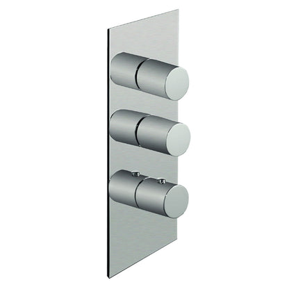 Plieger Napoli douchekraan inbouw thermostatisch afbouwdeel met 2-stopkranen, RVS