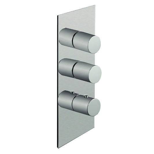 Plieger Napoli douchekraan inbouw thermostatisch afbouwdeel met 2-stopkranen, RVS