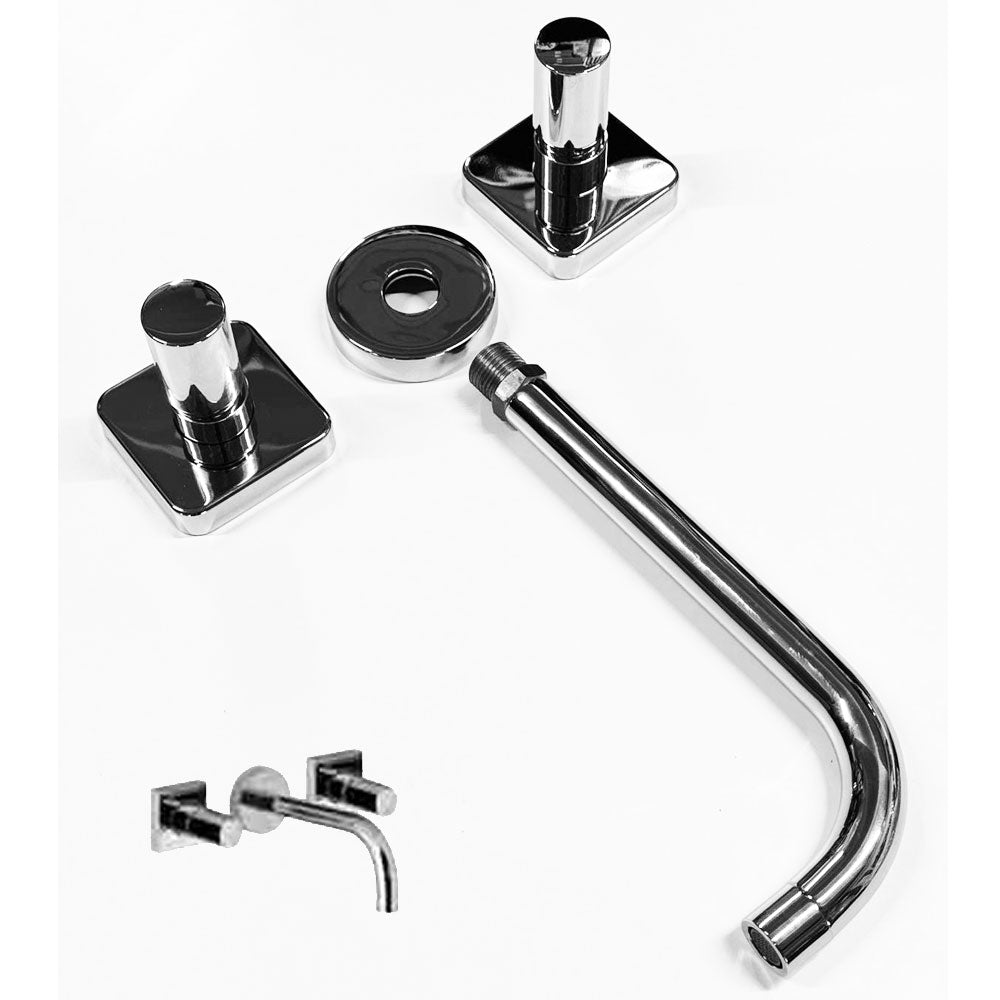 Ponsi Vega 3-gats inbouw wandmengkraan uitloop 220 mm, Chroom