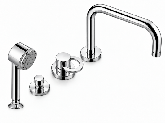 Ponsi Saturno 4-gats Italiaans design badrandmengkraan, Chroom (outlet artikel)