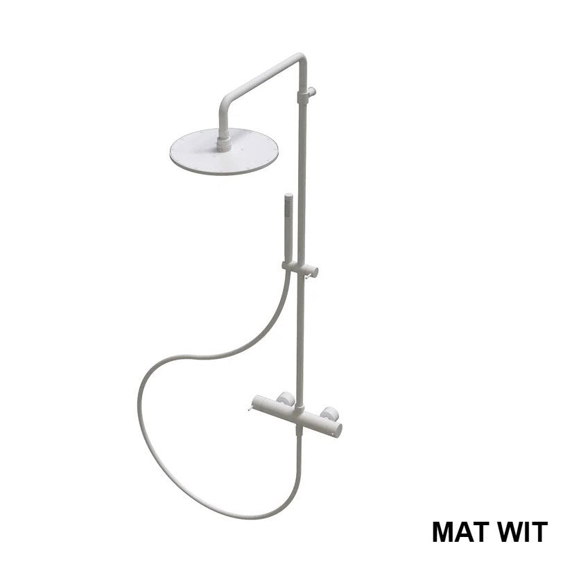 Procasa / Waterevolution Flow Douchecombinatie met Thermostaat en Regendouche 250 mm – Mat Wit