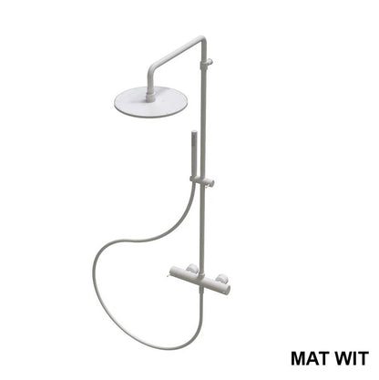 Procasa / Waterevolution Flow Douchecombinatie met Thermostaat en Regendouche 250 mm – Mat Wit