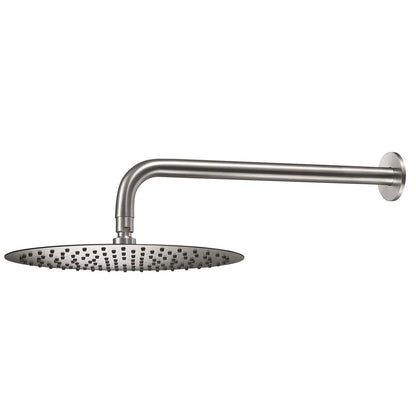 Qisani Flow hoofddouche  Ø 30 cm met wandarmd montage RVS