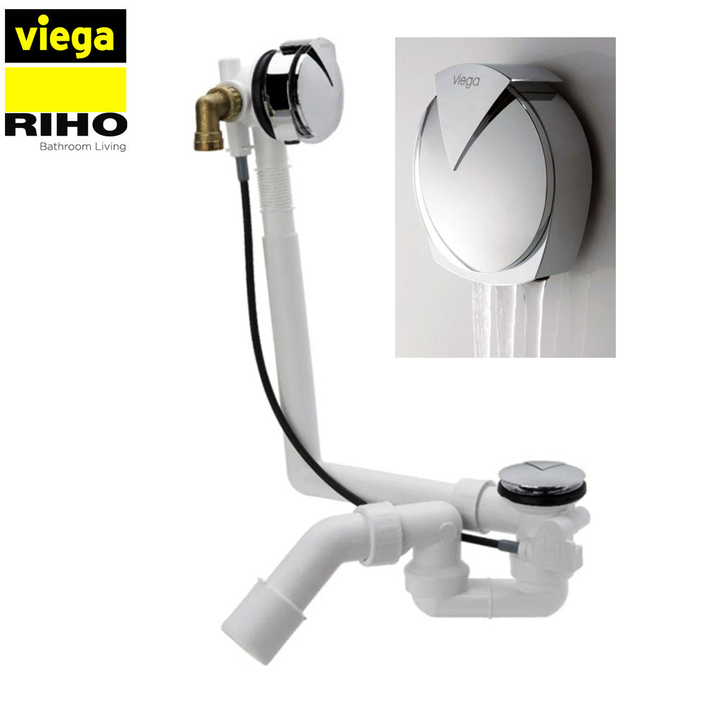 RIHO / Viega Badafvoer AVT100 overloop met watertoevoer chroom