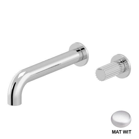 RVB JOE 2-gats inbouw fonteinkraan voor wandmontage, uitloop 200mm mat wit