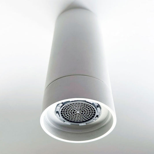 RVB JOE design hoofddouche Ø 50 mm, clearstream waterval met verticaal douchearm 180 mm, mat wit