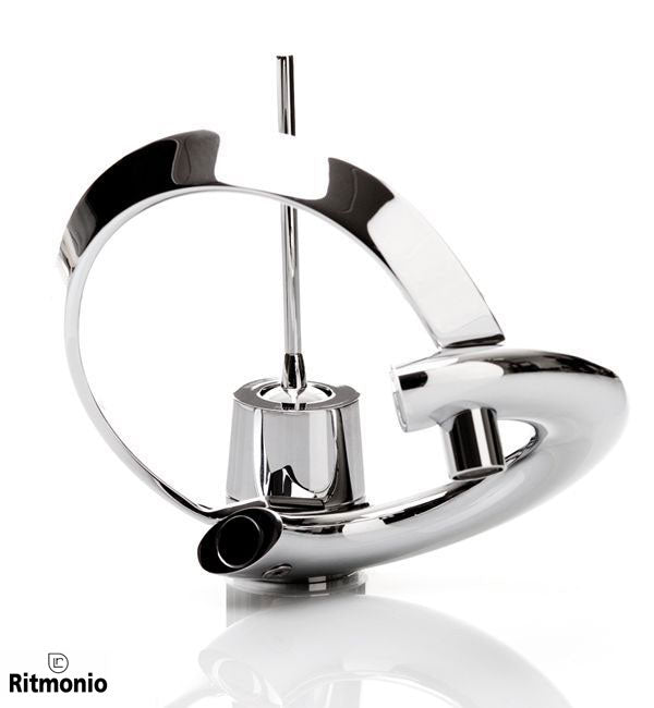 Ritmonio Paolo e Francesca Design ééngats wastafelkraan met joystick-hendel – Chroom