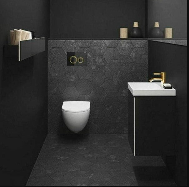 Geberit Sigma21 Bedieningsplaat, dual flush spoeling, zwartglas / zwart chroom