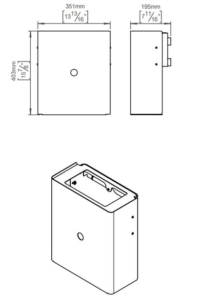 D line X Afvalbak voor papieren dispenser 20L, geborsteld Zwart PVD