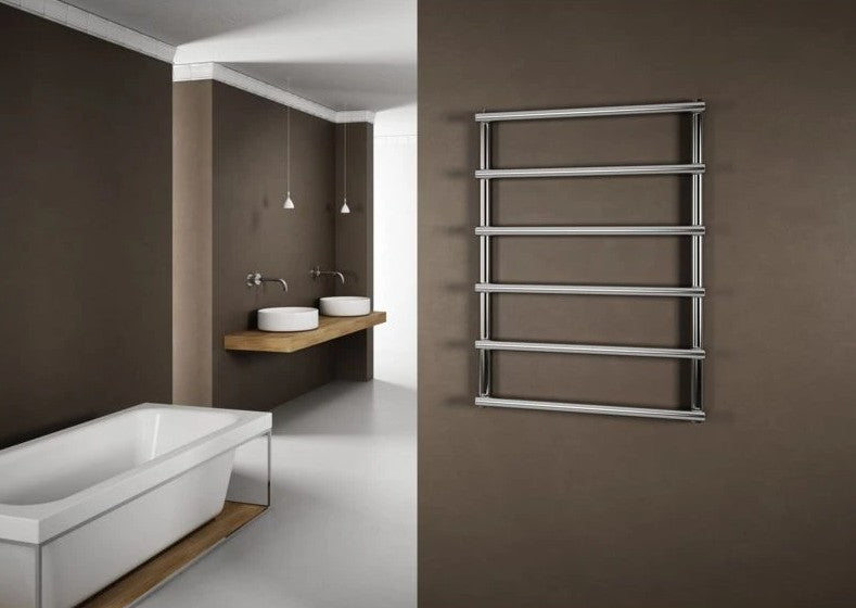 Laura elektrische design radiator, Gepolijst Roestvrij Staal
