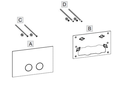 Wandmontage toiletplaat, voor Geberit Sigma 8 en Sigma 12, geborsteld RVS