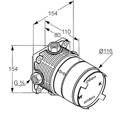 Keuco Plan Flexx Boxx thermostaat inbouwdeel voor met omstel 54970 000501