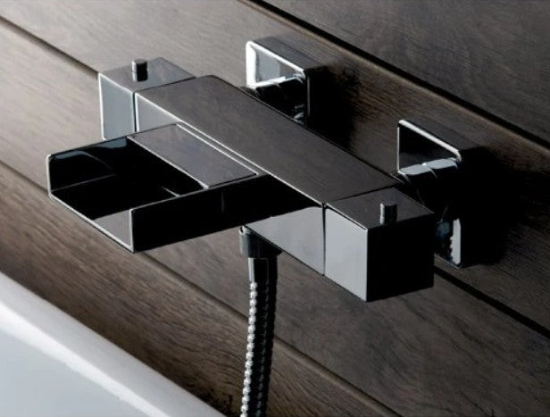 Paini Nexxt Dax design thermostaat badmengkraan met waterval, chroom