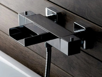 Paini Nexxt Dax design thermostaat badmengkraan met waterval, chroom