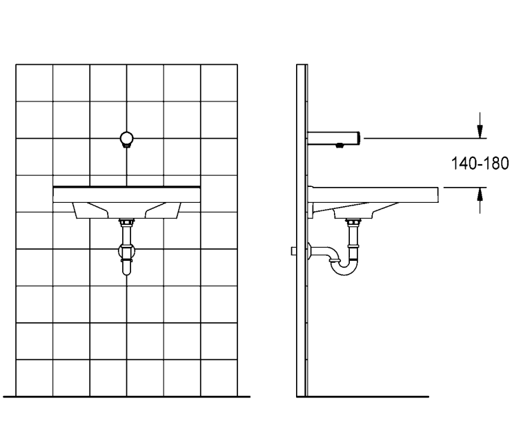 KWC F3E Elektronische wastafelkraan zonder menging, 6V batterij Chroom