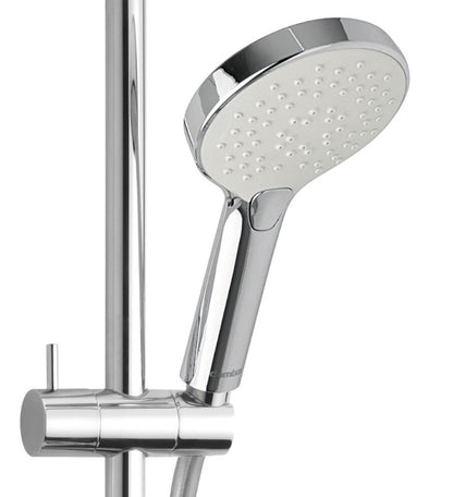 Damixa Silhouet glijstangset met 3 standen handdouche en doucheslang, chroom