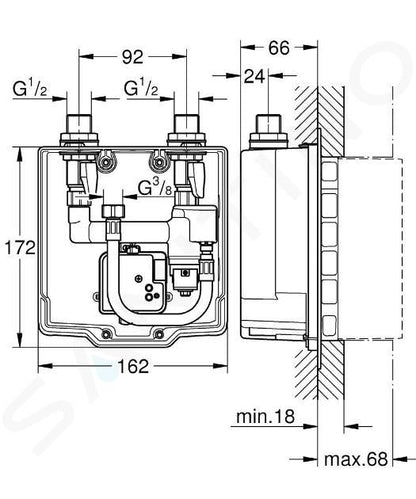 Grohe eurosmart cosmopolitan e inbouwmengkraan inbouwdeel