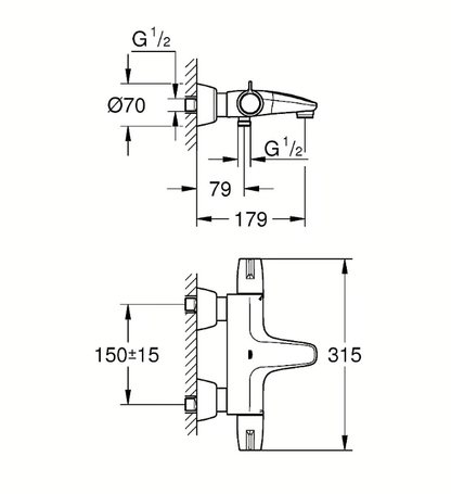 Grohe Grohtherm Special badkraan thermostaat met omstel chroom